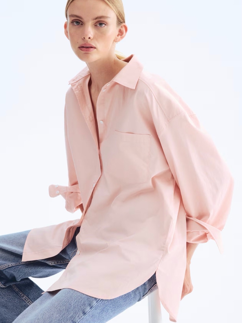 H&M Pale Pink Button-Up Shirt
